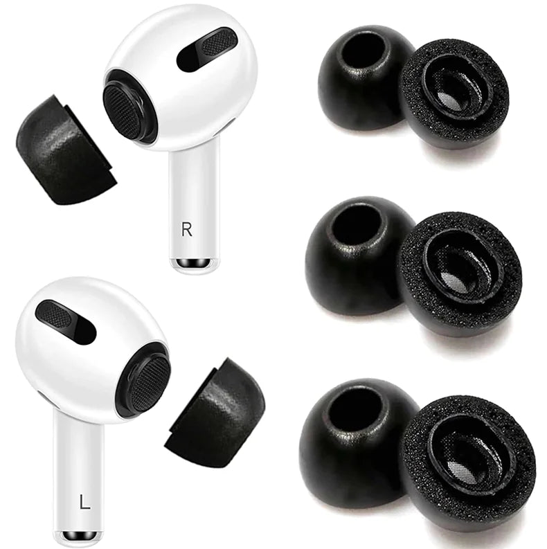 Puntas de repuesto para los oídos de espuma viscoelástica de Apple Airpods Pro - 3 pares