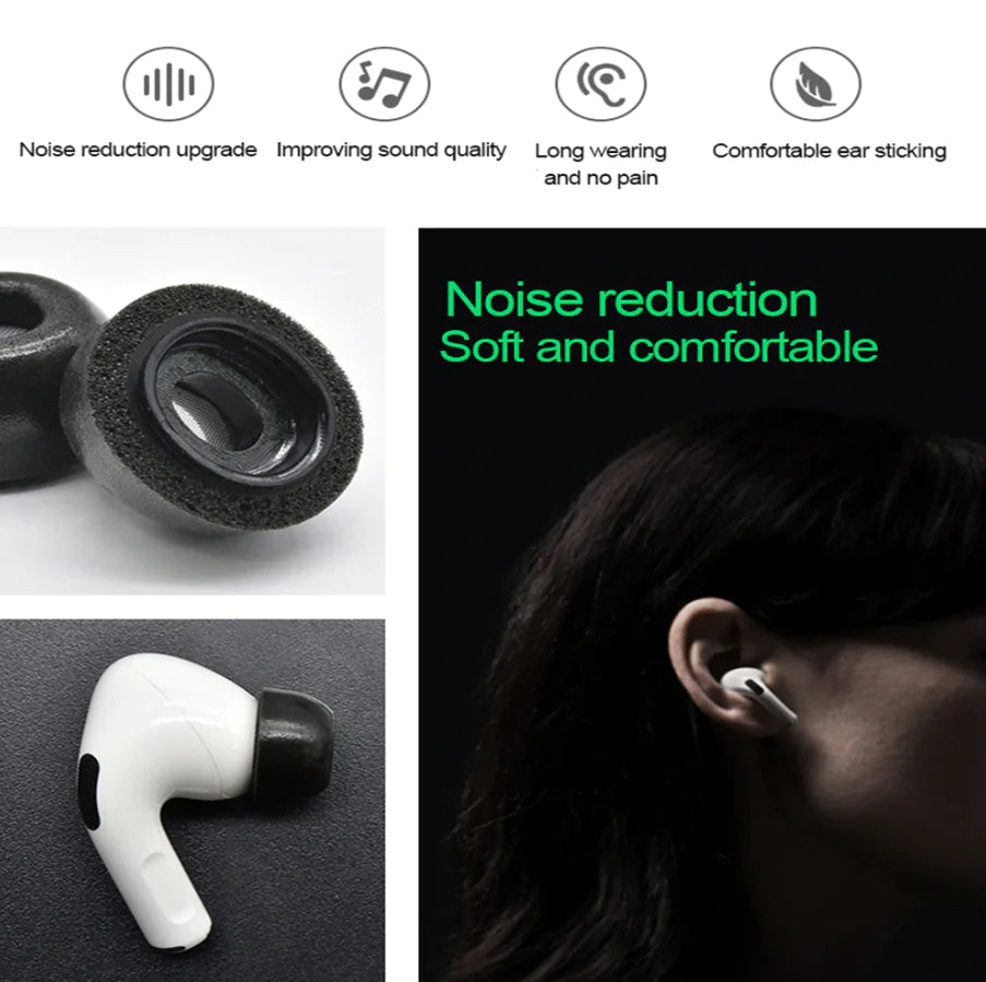 Puntas de repuesto para los oídos de espuma viscoelástica de Apple Airpods Pro - 3 pares