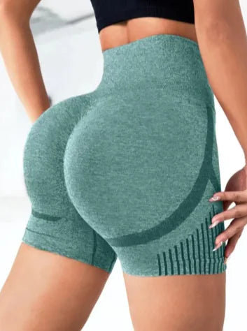 Pantalones cortos de yoga de cintura alta sin costuras